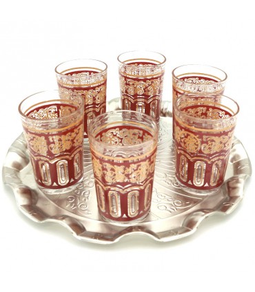 Juego 6 Vasos Te Grande Árabes - Té Moruno Marroqui - Especial Té - Modelo FATH