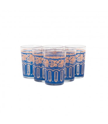 Juego 6 Vasos Te Grande Árabes - Té Moruno Marroqui - Especial Té - Modelo FATH
