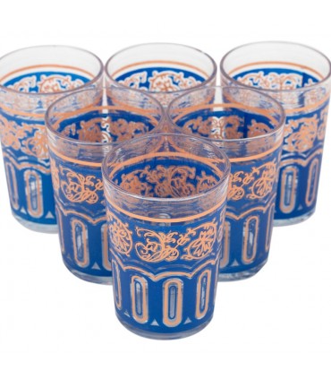 Juego 6 Vasos Te Grande Árabes - Té Moruno Marroqui - Especial Té - Modelo FATH