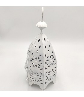 Farol Lampara Hexagonal - Jardin o Terraza - Artesanía Marroquí - Modelo Saruj Abiad