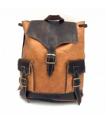 Rucksack aus 100% Leder - Unisex - Kunsthandwerk - Lederwaren - Modell Aans Kabir