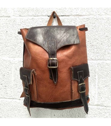 Rucksack aus 100% Leder - Unisex - Kunsthandwerk - Lederwaren - Modell Aans Kabir