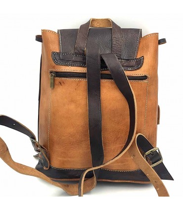 Rucksack aus 100% Leder - Unisex - Kunsthandwerk - Lederwaren - Modell Aans Kabir
