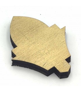 10 x Cortes de Madera por Láser Hoja Lotus - 8cm x 5.5cm x 1cm