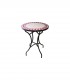 Table Mosaïque - Rond Rouge - Carrelage Fès - Modèle KHAMRA MUDAWAR