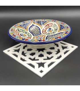 Tovaglia salva - Centrotavola - Portatarga - Traliccio arabo - Taglio e incisione laser - Modello Alhambra