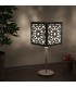 Minimalist Arabic Lattice Table Lamp - Arabic Geometry - White Color - Mukaeab Model