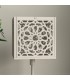 Minimalistische Tischlampe Arabisches Gitter - Arabische Geometrie - Weiße Farbe - Mukaeab Model