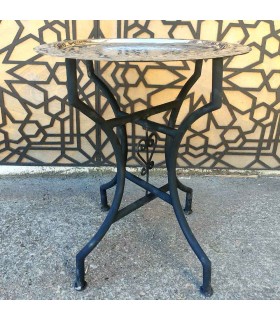 Mesa Bandeja Marroquina Prateada Esculpida à Mão - Decoração Andaluza - Modelo Sinia