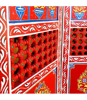Hand Painted Wooden Divider Screen - Moroccan Crafts - Casa Blanca Model