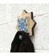 Wooden and Andalusian Tile Coat Rack - Nayma Model