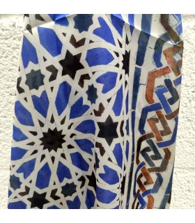 Foulard Turban en Soie - Motifs Géométriques Grenadiens - 145 x 65 cm - Modèle Handasiu