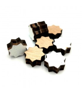 10 x Étoile en bois lamellé - Blanc - Découpé au laser - Modèle Nujaima - 1.5cm x 1cm
