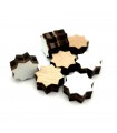 10 x Estrela de Madeira Laminada - Branco - Corte a Laser - Modelo Nujaima - 1,5cm x 1cm