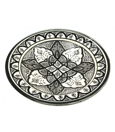 Plato Decorativo o de Mesa - Cerámica Andalusí Asfi - Artesanía Marroquí - Modelo Aswadein