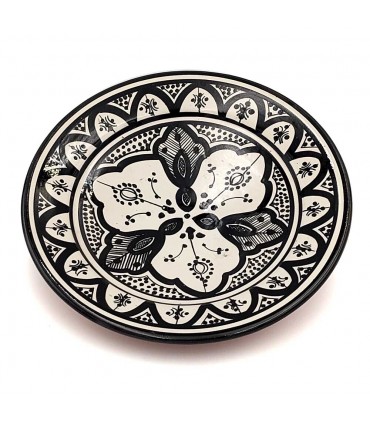 Prato ou Mesa Decorativa - Cerâmica Asfi Andalusí - Artesanato Marroquino - Modelo Aswadein
