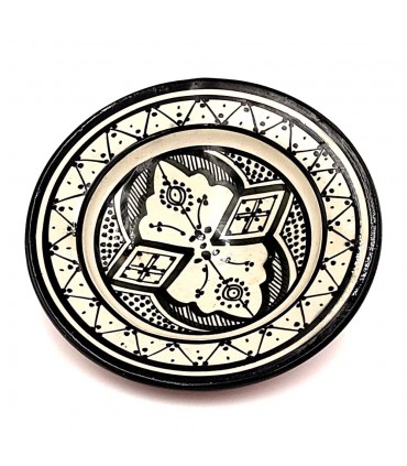 Plato Decorativo o de Mesa - Cerámica Andalusí Asfi - Artesanía Marroquí - Modelo Aswadein