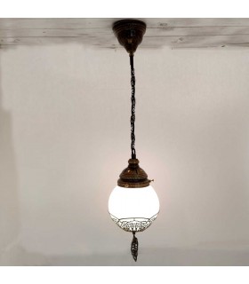 Lampara Turca Cristal y Metal Techo Colgante - Decoración Otomana - Modelo Serie Malika nº 2