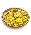 Assiette ou Table Décorative Jaune - Céramique Asfi Andalusí - Artisanat Marocain - Modèle Lainun