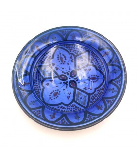 Piatto decorativo o tavolo blu - Ceramica Asfi Andalusí - Artigianato Marocchino - Modello Lainun