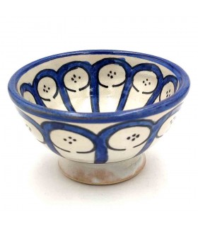 Cuenco Cerámica Artesanal - Color Azul - Artesanía Marroquí - Diseño Arcos Andalusís - Modelo Aqwas