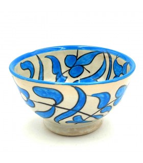 Bol / Bol / Bol Fait Main Céramique - Couleur Turquoise - Artisanat Marocain - Design Floral Andalou - Modèle Tasaluq
