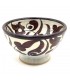 Cuenco/bol/Bowl Cerámica Artesanal - Color Marron - Artesanía Marroquí - Diseño Floral Andalusí - Modelo Tasaluq