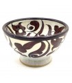 Cuenco/bol/Bowl Cerámica Artesanal - Color Marron - Artesanía Marroquí - Diseño Floral Andalusí - Modelo Tasaluq