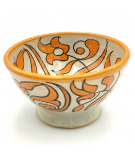 Cuenco/bol/Bowl  Cerámica Artesanal - Color Amarillo - Artesanía Marroquí - Diseño Floral Andalusí - Modelo Tasaluq