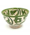 Ciotola / ciotola / ciotola in ceramica fatta a mano - colore verde oliva - artigianato marocchino - design floreale andaluso - 