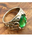 Anello unisex in lega di acciaio inossidabile - stile gotico medievale - modello Khamsa Akhdar