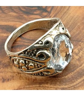 Unisex-Ring aus Edelstahllegierung - mittelalterlicher gotischer Stil - Zalaza Azrak Model