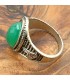 Unisex Ring Inox Alloy - Green Stone - Medieval Gothic Style - Ihda Ashra Akhdar Model