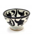 Bol en Céramique Artisanal - Couleur Noir - Artisanat Marocain - Design Floral Andalou - Modèle Tasaluq