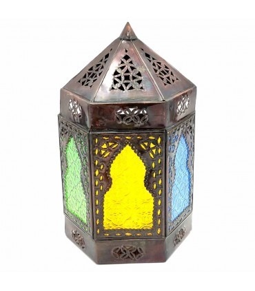 Candeeiro de parede em vidro e metal para interior - decoração árabe andaluza - modelo Bab Alkauzar