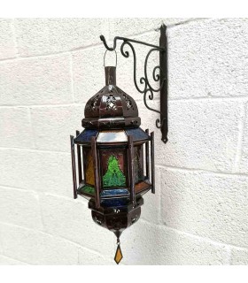 Andalusische Innendeckenlampe - Glas und Metall - Marokkanisches Kunsthandwerk - Modell Bab Alkauzar