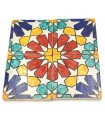 Azulejo Andalusí - Zellige Mosaico Nazari - Multicolor - Estrella Morisca -  10x10 cm - Artesanal - Modelo 85