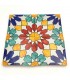 Azulejo Andalusí - Zellige Mosaico Nazari - Multicolor - Estrella Morisca -  15x15 cm - Artesanal - Modelo 88