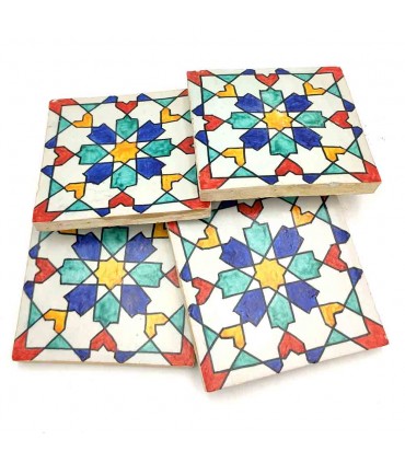 Andalusische Fliese - Nazari Mosaik - Mehrfarbig - 15x15 cm - Handarbeit - Modell 89