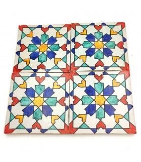 Azulejo Andalusí - Zellige Mosaico Nazari - Multicolor - 15x15 cm - Artesanal - Modelo 89