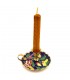 Portavelas Anilla Bronce - Palmatoria Diseño Floral-12cm-Calidad