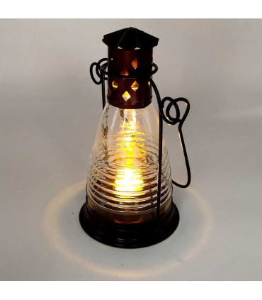 Vintage Candle Lantern - Forge and glass - Indian Crafts - RETRO Model