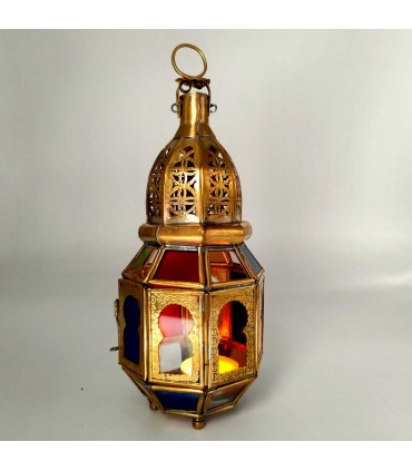 Farolillo Farol de Laton - Artesanía Marroquí - Decoración Árabe - Modelo Nuhas