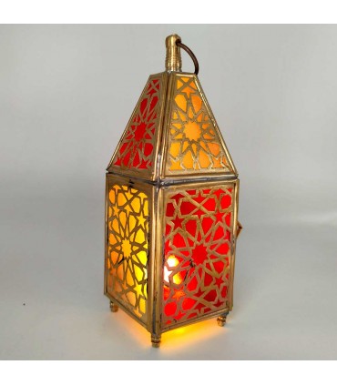 Farolillo Farol de Latón - Artesanía Marroquí - Decoración Árabe - Modelo 4 Nuhas