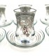 Set Jeu 6 Verres à Thé Turcs avec Soucoupes - Artisanat Turc - Décoration Arabe - Modèle Fiddati