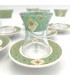 Set Jeu 6 Verres à Thé Turcs avec Soucoupes - Artisanat Turc - Décoration Arabe - Modèle Alkhazaf