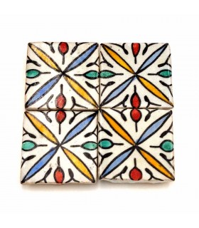 Andalusische Fliese - Nazari Mosaik - Mehrfarbig - 5x5 cm - Handarbeit - Modell 90