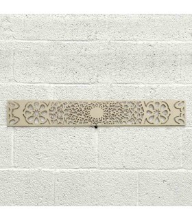 Celosía Madera Blanco Hueso - Cenefa - Zócalos - Decoración Oriental - Corte Láser - Modelo Esplendor - 85 x 12 cm