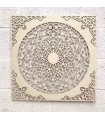 Cuadro Decorativo Celosía Madera Blanco Hueso - Decoración Oriental - Corte Láser - Modelo Esplendor - 60 x 60 cm