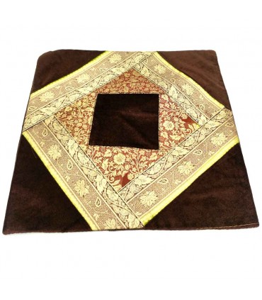 Fine toile et velours - coussin design 40 cm - plusieurs couleurs - arabe